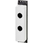 EATON INDUSTRIES - Custodia per montaggio sporgente RAL 7035, Identificabile con configuratore a pulsante, Numero posizioni: 2, Ingresso cavo: M22-FI2-* CUST.FLAT 2F. D22 CUSTOM.