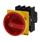 EATON INDUSTRIES - Interruttore generale P1 40A da incasso 3 poli funzione di arresto di emergenza con maniglia rotativa rossa e corona di blocco gialla bloccabi SEZ POT SVB P1-40/EA 3P INCASSO EMERGENZ