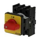 EATON INDUSTRIES - Interruttore ON/OFF P1 40A da incasso 3 poli funzione di arresto di emergenza maniglia rossa piastra frontale gialla SEZ. POT. 3X40A INCASSO.