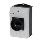 EATON INDUSTRIES - Interruttore generale P1 40A montaggio a vista 3 poli 1NA 1NC funzione di arresto con maniglia rotativa e corona di blocco nere bloccabile SEZ.3X40A 1NA+1NC C.