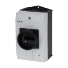EATON INDUSTRIES - Interruttore generale P1 40A montaggio a vista 3 poli + N funzione di arresto con maniglia rotativa e corona di blocco nere bloccabile in posizione SEZ. (3P+N)X40A CUST.