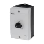 EATON INDUSTRIES - Interruttore P1, 40 A, montaggio a vista, 3 poli, 1 NA, 1 NC, maniglia e piastra frontale nere, prefrattura rigida SEZ POT 3P IN CUSTODIA.