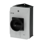 EATON INDUSTRIES - Interruttore generale P1 40A montaggio a vista 3 poli funzione di arresto con maniglia rotativa e corona di blocco nere bloccabile in posizione P1-40/I2H/SVB-SW SEZ POT 3P CUST. INT. G