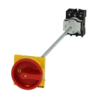 EATON INDUSTRIES - Interruttore generale P1 40 A a comando rinviato 3 poli funzione di arresto di emergenza con maniglia rotativa rossa e corona di blocco gialla SEZ3P40A ESTOPALBMET.