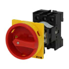 EATON INDUSTRIES - Interruttore generale P1 40 A a comando rinviato 3 poli funzione di arresto di emergenza con maniglia rotativa rossa e corona di blocco gialla P1-40/V/SVB SEZ POT 3P COM RINV EMERG.