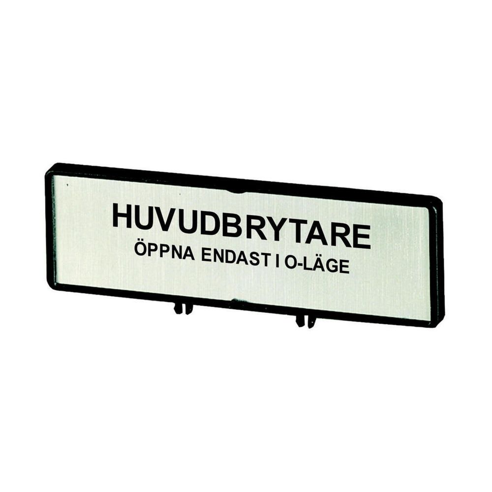 EATON INDUSTRIES - Portasbarre con targhetta, utilizzo con T0, T3, P1, 48 x 17 mm, scritta con testo standard. Aprire l'interruttore generale solo se in posizione 0. ZFS75-T0 portatarghette frontale + targhet.