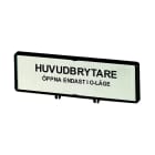 EATON INDUSTRIES - Portasbarre con targhetta, utilizzo con T0, T3, P1, 48 x 17 mm, scritta con testo standard. Aprire l'interruttore generale solo se in posizione 0. ZFS75-T0 portatarghette frontale + targhet.