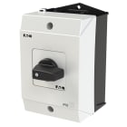 EATON INDUSTRIES - Interruttore ON/OFF T0, 20 A, 2P, con leva nera e targhetta frontale, in custodia, 1 Unità costruttiva.