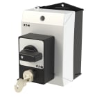 EATON INDUSTRIES - T0-2-1 Interruttore ON/OFF, 20A, custodia, 3 poli, leva nera, targhetta frontale, Blocco con serratura a cilindro SVA.