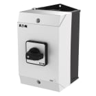 EATON INDUSTRIES - Interruttore ON/OFF T3 32A in custodia 3 Unità costruttiva/e 3 poli 2 NA 1 NC con leva nera e targhetta frontale.