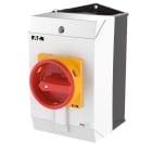 EATON INDUSTRIES - Interruttore generale, 3 pole + N + 1 NA + 1 NC, 32 A, Funzione di arresto di emergenza, 90 gradi, in custodia.