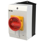 EATON INDUSTRIES - Interruttore generale T3 32A in custodia 4 Unità costruttive 8 poli Funzione di arresto d'emergenza con maniglia rotativa rossa e anello di commutatore a camme.
