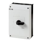 EATON INDUSTRIES - Interruttore ON/OFF T5B 63A in custodia 4 Unità costruttive 8 poli con leva nera e targhetta frontale COMM. A CAMME.