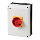 EATON INDUSTRIES - T5 Interruttore Generale 95A in Custodia 4 Unità Costruttive 8 Poli Funzione di Arresto d'Emergenza con Maniglia Rotativa Rossa e Anello