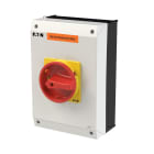 EATON INDUSTRIES - Interruttore di sicurezza P3 63A 3 poli + N Funzione di spegnimento di emergenza Con maniglia rotativa rossa e anello di bloccaggio giallo Bloc SEZ. (3P+N)X63A SIC. EM.