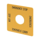EATON INDUSTRIES - Etichettatrice per spegnimento di emergenza, giallo, dimensioni 50x50 mm, 4 lingue: DE, EN, FR, IT, M22-XYK1.