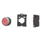 EATON INDUSTRIES - Pulsante RMQ Titan piatto impulso 1 NC rosso dicitura Anello frontale colore titanio M22 D R X0 K01 FILO GHIERA