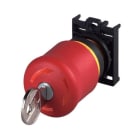 EATON INDUSTRIES - Pulsante d'emergenza/off, RMQ-Titan, fungo 38 mm, Non illuminato, sblocco a chiave, 1 NC, rosso/giallo, RAL 3000, Non adatto per sistemi M22-PVS/K01.