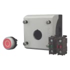 EATON INDUSTRIES - Pulsante RMQ-Titan Enclosure instabile 1 NC 1 NA rosso con iscrizione Anello frontale colore zTitanz M22 D R X0 KC11 I PULS FILO GHIERA.