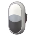 EATON INDUSTRIES - Pulsante doppio RMQ-Titan, Attuatori e spie non a filo ad impulso, Lenti bianche bianco nero senza scritta Ghiera frontale colore titanio M22-DDL-WS PULS DOPPIO LUM.