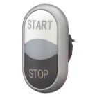 EATON INDUSTRIES - Pulsante doppio RMQ-Titan, Attuatori e spie non a filo ad impulso, Lenti bianche bianco nero con dicitura Ghiera frontale colore titanio START M22-DDL-WS-GB1/GB0 PULS. DOP. LUM.IMP.,B.