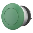 EATON INDUSTRIES - Pulsante fungo RMQ-Titan impulso verde senza scritta ghiera frontale colore titanio neutro.