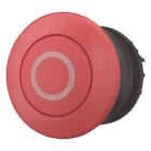 EATON INDUSTRIES - Pulsante fungo RMQ-Titan ad impulso rosso con dicitura anello frontale nero M22S-DP-R-X0 simbolo impulso.
