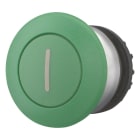 EATON INDUSTRIES - Pulsante fungo RMQ-Titan impulso verde dicitura ghiera frontale colore titanio simbolo impulso.
