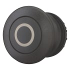 EATON INDUSTRIES - Pulsante fungo RMQ-Titan ad impulso nero con dicitura Ghiera frontale colore nero M22S-DP-S-X0 simbolo impulso nero.