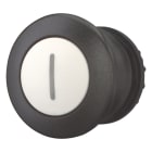 EATON INDUSTRIES - Pulsante fungo RMQ-Titan ad impulso nero bianco con dicitura anello frontale colore M22S-DP-W-X1 simb. impulso.