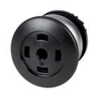 EATON INDUSTRIES - Pulsante fungo RMQ-Titan, ad impulso, nero, senza capsula, Senza, Anello frontale colore titanio.