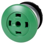 EATON INDUSTRIES - Pulsante fungo RMQ-Titan, ad impulso, verde, senza capsula, Senza, Anello frontale colore titanio.