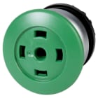 EATON INDUSTRIES - Pulsante fungo RMQ-Titan, ad impulso, verde, senza capsula, Senza, Anello frontale colore titanio.
