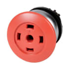 EATON INDUSTRIES - Pulsante fungo RMQ-Titan, permanente, rosso, senza capsula, anello frontale colore titanio.