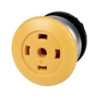 EATON INDUSTRIES - Pulsante fungo RMQ-Titan, permanente, giallo, senza capsula, Senza, anello frontale colore titanio.
