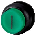 EATON INDUSTRIES - Pulsante luminoso RMQ-Titan sporgente permanente verde con dicitura anello frontale colore nero M22S-DRLH-G-X1 puls lum sporgente.