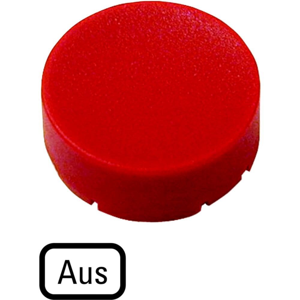 EATON INDUSTRIES - Capsula rossa in rilievo OFF M22-XDH-R-D5 CAL PULS OPAC SPOR ROS TEST.