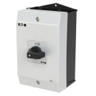 EATON INDUSTRIES - P1 Interruttore 25A ON/OFF, 3 poli, con leva nera e piastra frontale, versione hard knock out, in custodia.