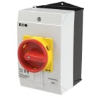 EATON INDUSTRIES - Interruttore generale T0 20A in custodia 4 Unità costruttive 8 poli Funzione di arresto d'emergenza con maniglia rotativa rossa e anello di COMMUTATORE A CAMME
