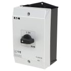 EATON INDUSTRIES - Interruttore ON/OFF, P1, 25 A, in custodia, 3 poli, con leva nera e targhetta frontale, UL/CSA, sez. di potenza nordica.