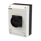 EATON INDUSTRIES - Interruttore generale, P3, 63 A, in custodia, 3 poli, Funzione di arresto, con maniglia rotativa nera e corona di blocco, UL/CSA.