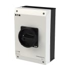 EATON INDUSTRIES - Interruttore generale P3 63A in custodia 3 poli 1NA 1NC Funzione di arresto con maniglia rotativa nera e corona di blocco UL/CSA. 255900