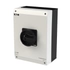 EATON INDUSTRIES - Interruttore generale P3 100A in custodia 3 poli 1 NA 1 NC Funzione di arresto con maniglia rotativa nera e corona di blocco UL/CSA. 255906