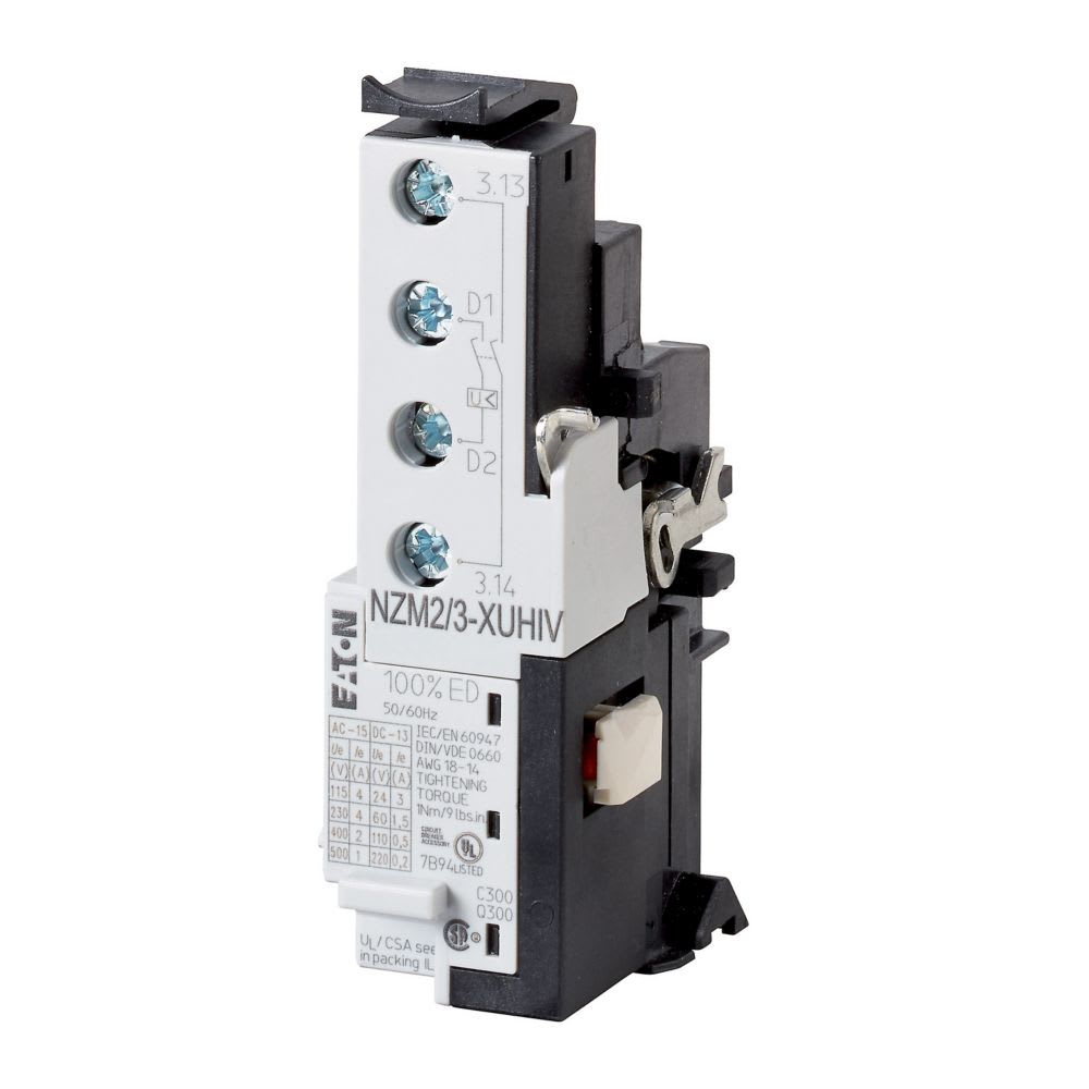 EATON INDUSTRIES - Sganciatore di minima tensione 24V AC + 2 contatti anticipati NA NZM2/3-XUHIV24AC SG.MIN.TENSIONE 2 AUX A.