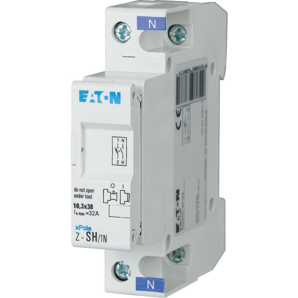 EATON INDUSTRIES - Z-SH/1N sez. 10,3x38 portafusibile 1P+N con sezionatore e fusibili.