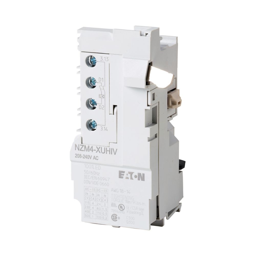 EATON INDUSTRIES - Sganciatore di tensione minima 208-240V AC + 2 contatti anticipati NA NZM4-XUHIV208-240AC. 266221