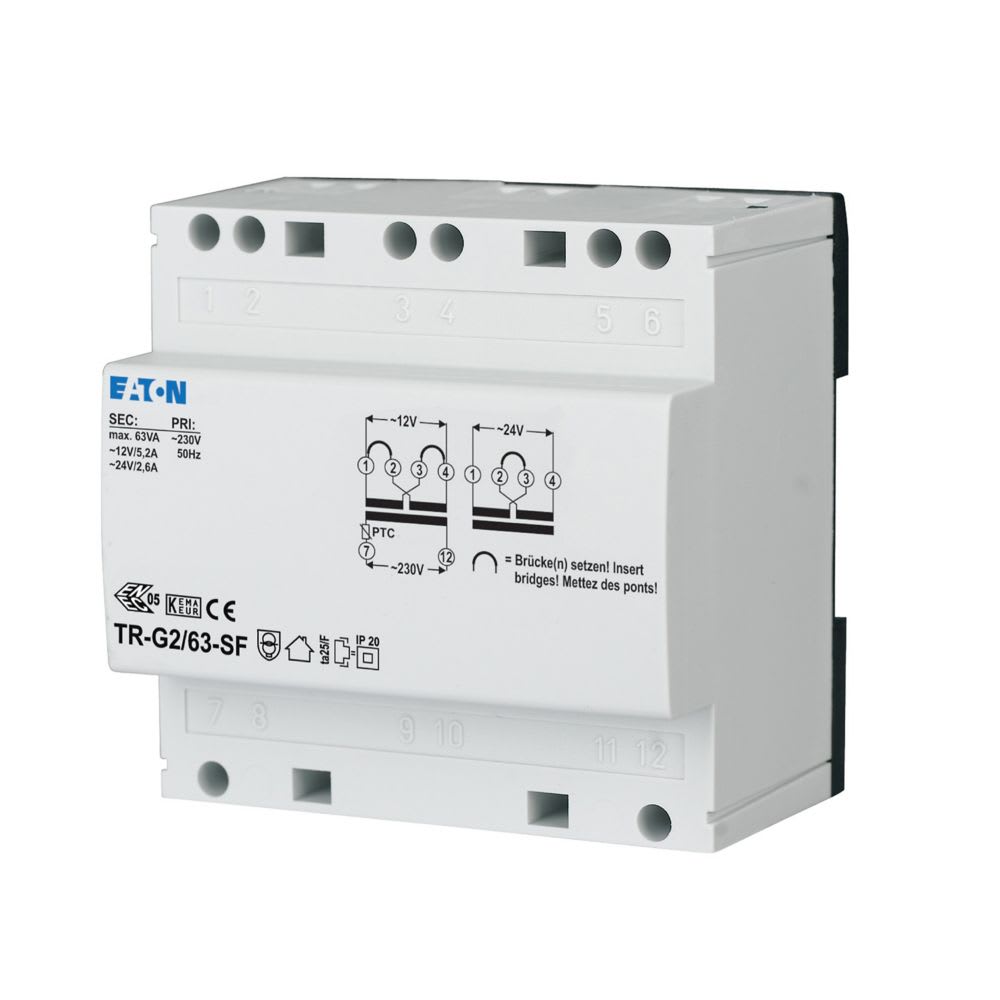 EATON INDUSTRIES - Tr-g2/63-sf trasformatore uso continuo 63 va 230/12-24v 5,2-2.6a.