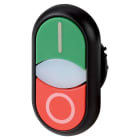 EATON INDUSTRIES - RMQ-Titan, Attuatori e spie a filo, ad impulso, Lenti bianche, selezionabile, dicitura speciale, Ghiera frontale colore nero, M22S-DDLF-*-*-* PULS DOPPIO LUM.PERSONAL.