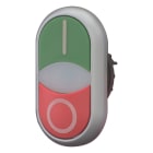 EATON INDUSTRIES - Pulsante doppio RMQ-Titan I e spia a filo 0 non a filo ad impulso Lenti bianche verde rosso con dicitura Ghiera frontale co M22-DDLM-GR-X1/X0 PULS DOPPIO LUM.