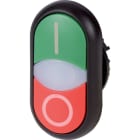 EATON INDUSTRIES - Pulsante doppio RMQ-Titan I e spia a filo 0 non a filo ad impulso Lenti bianche verde rosso con dicitura Ghiera frontale co M22S-DDLM-GR-X1/X0 PULS DOPPIO LUM.